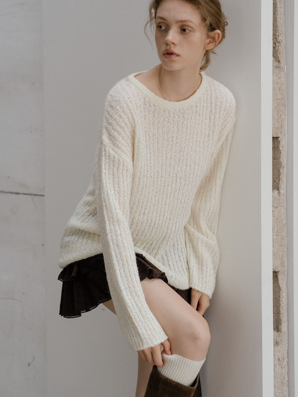 프리버07(FRIVER07) Back ribbon 2way knit [FRFA01NT04]_Ivory