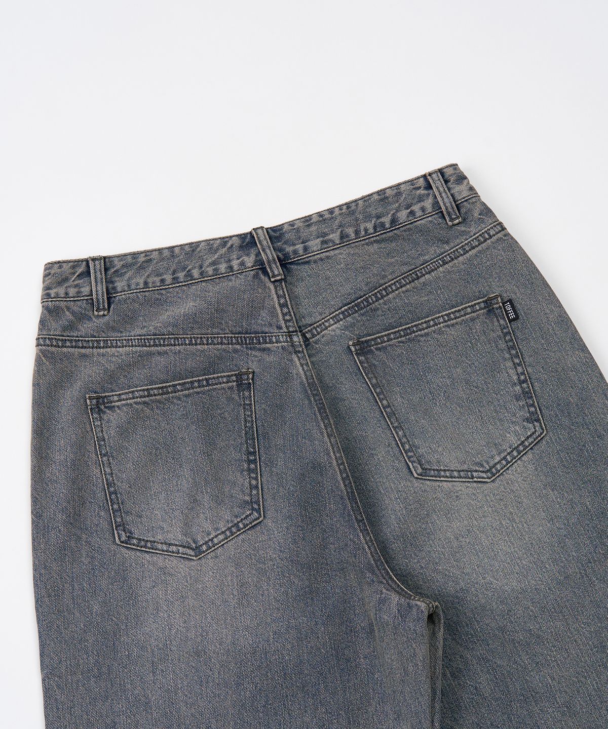 토피(TOFFEE) 빈티지 워싱 와이드 데님 팬츠 (GREY)