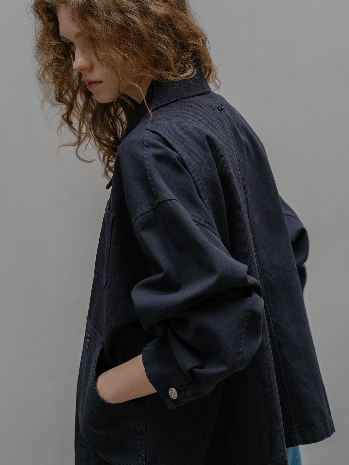 프리버07(FRIVER07) Pocket detail cotton work jacket FRFA01JK02_Navy