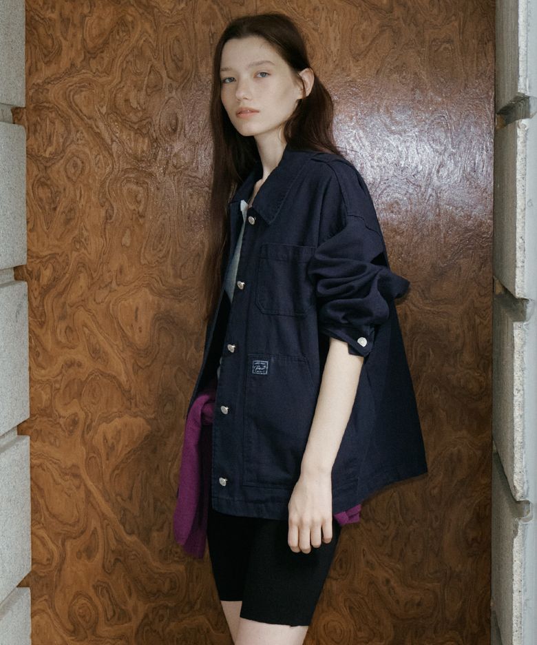 Pocket detail cotton work jacket FRFA01JK02_Navy