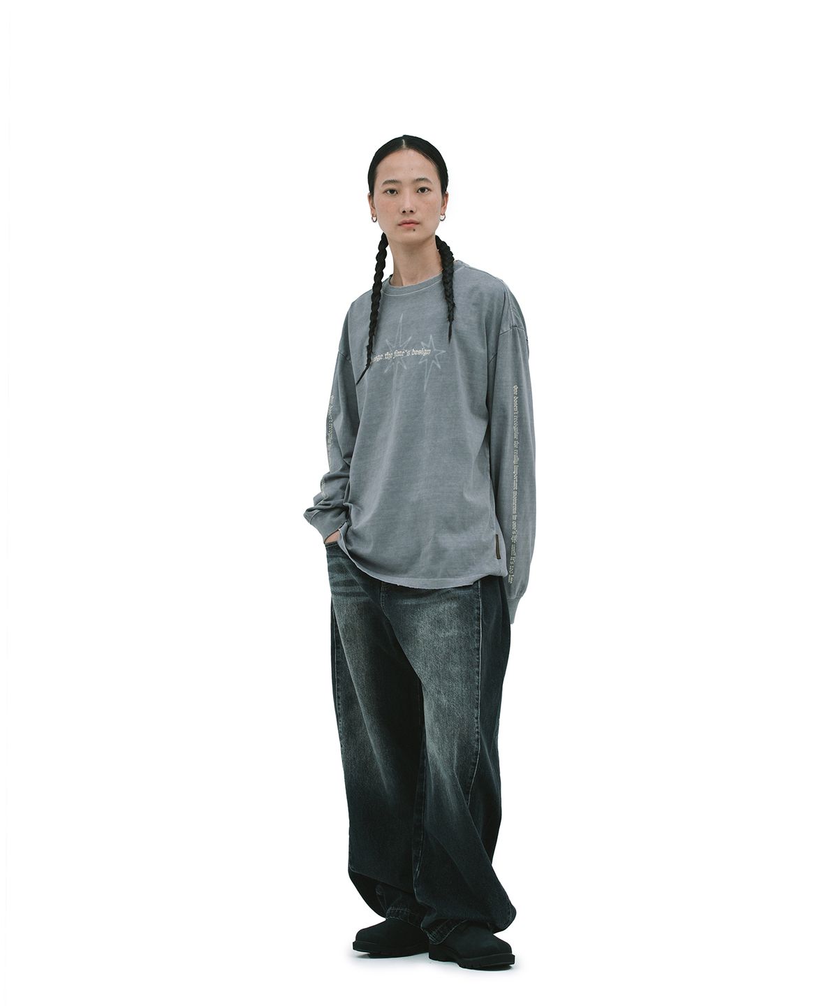 데프가먼츠(DEFGARMENTS) LIGHTNING LONG SLEEVE [PURPLE GRAY]