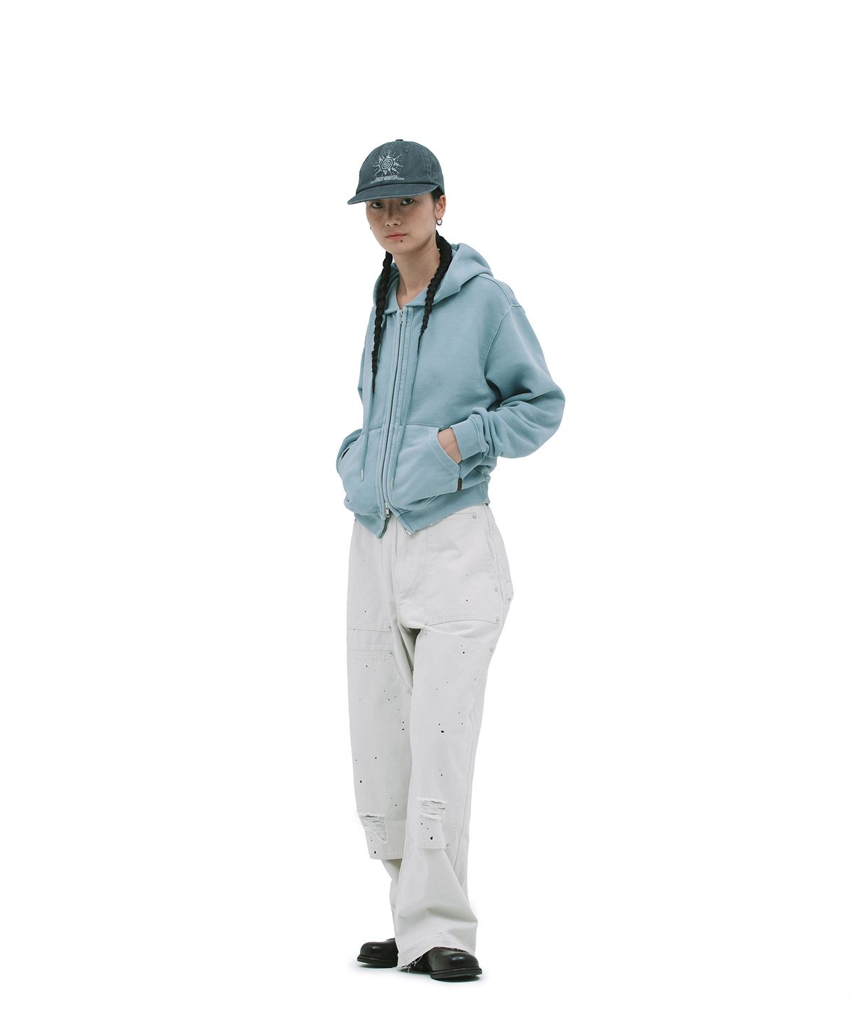 데프가먼츠(DEFGARMENTS) PIG BRUSHED HOOD ZIPUP [SKY BLUE]