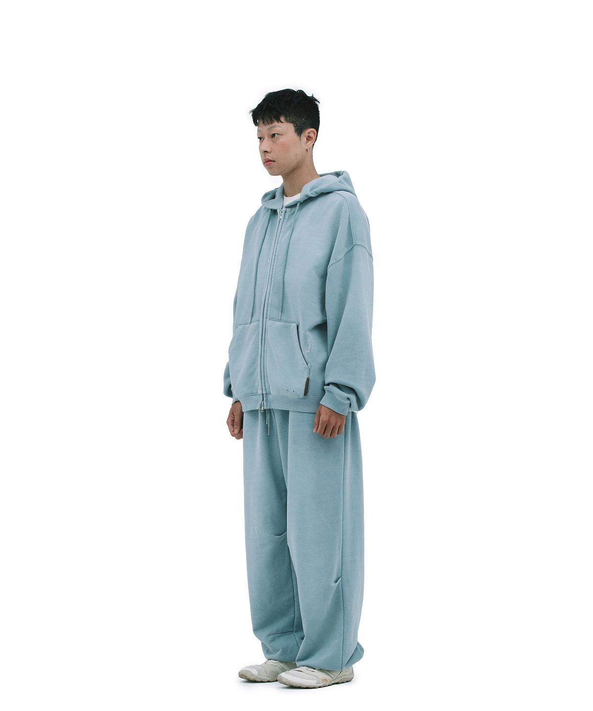 데프가먼츠(DEFGARMENTS) PIG BRUSHED HOOD ZIPUP [SKY BLUE]