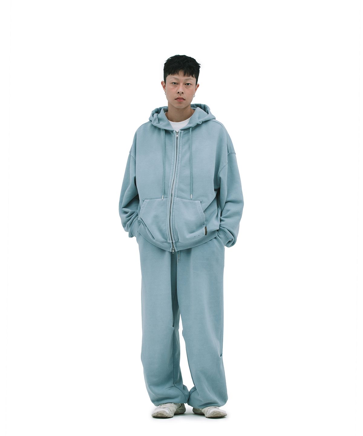 데프가먼츠(DEFGARMENTS) PIG BRUSHED HOOD ZIPUP [SKY BLUE]