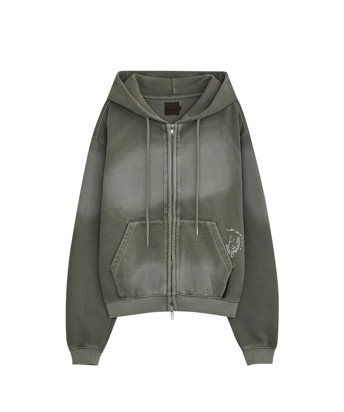 데프가먼츠(DEFGARMENTS) PIG BRUSHED HOOD ZIPUP [KHAKI]