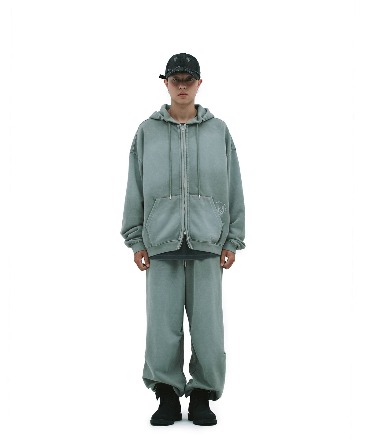 데프가먼츠(DEFGARMENTS) PIG BRUSHED HOOD ZIPUP [KHAKI]
