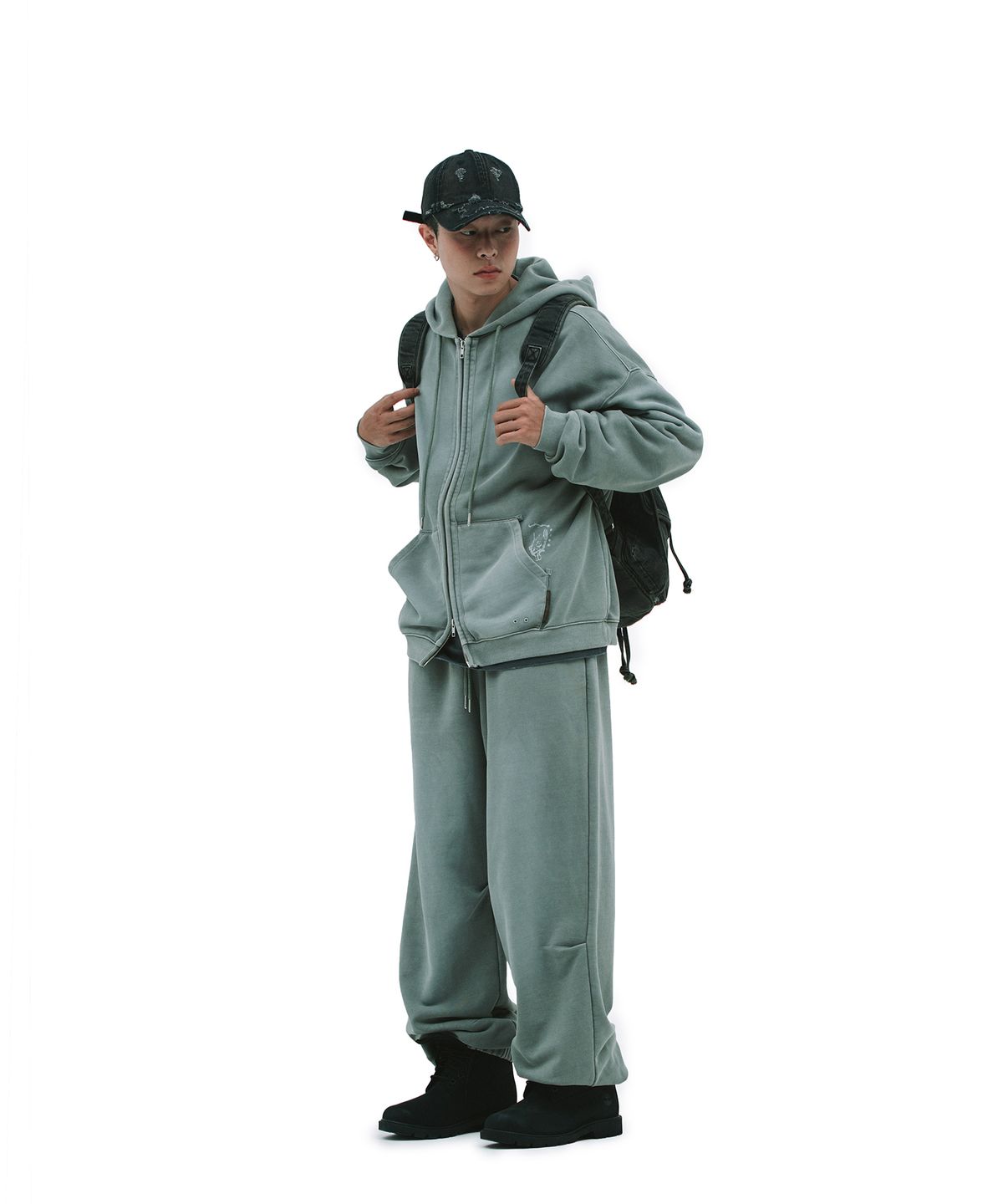 데프가먼츠(DEFGARMENTS) PIG BRUSHED HOOD ZIPUP [KHAKI]