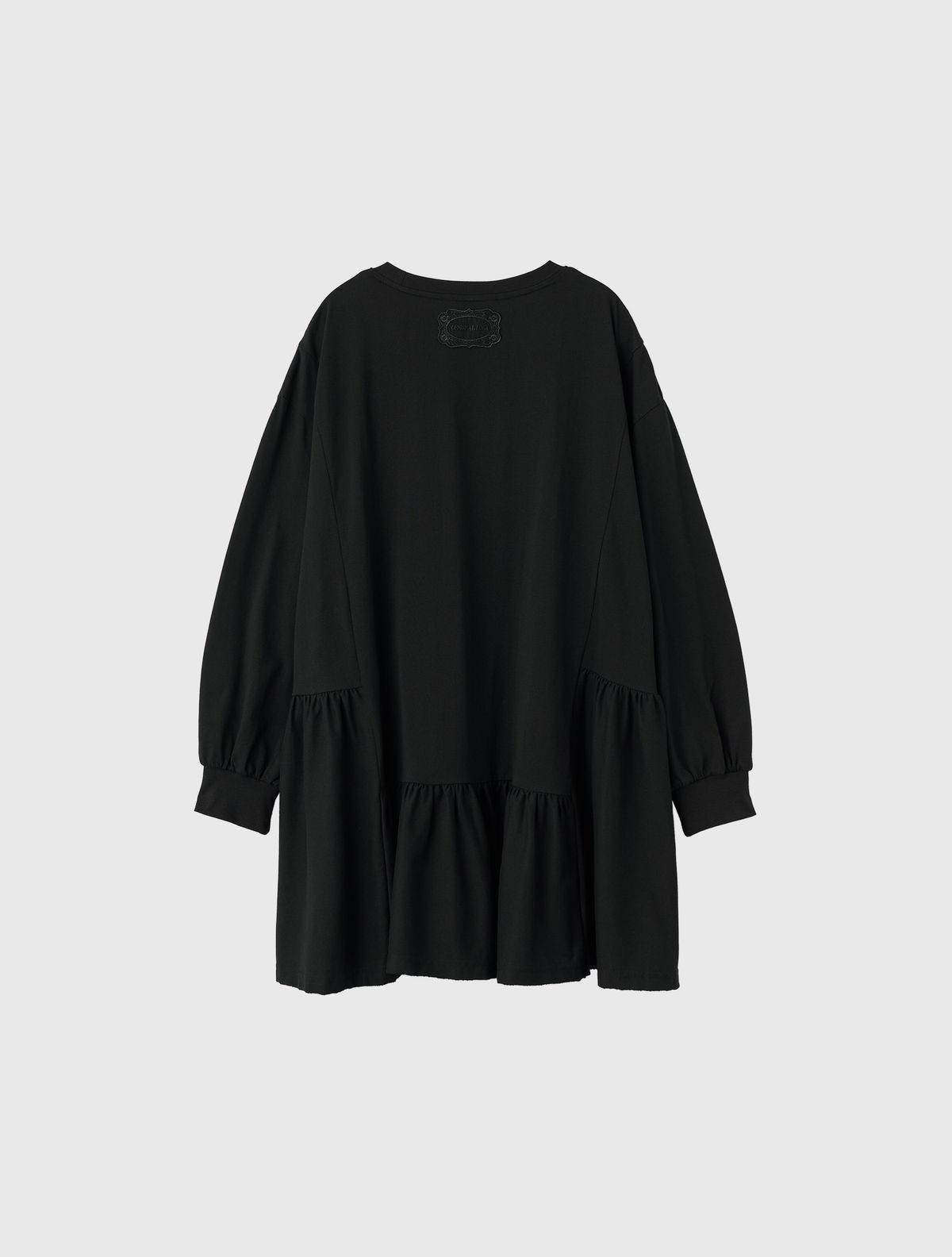 제너럴아이디어(GENERALIDEA) 루즈핏 러플 져지 원피스 [BLACK] / WBE3L15502