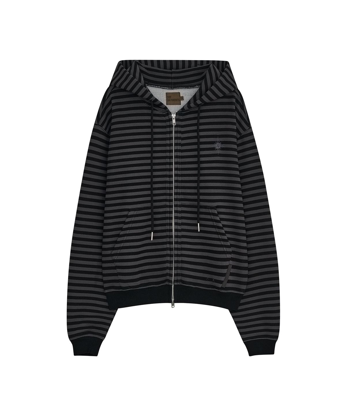 데프가먼츠(DEFGARMENTS) STRIPE HOOD ZIP UP [BLACK]