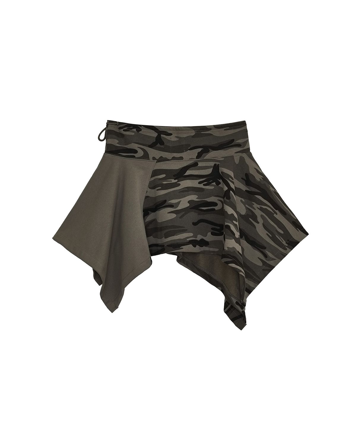데프가먼츠(DEFGARMENTS) CAMO UNBALANCE SKIRT [KHAKI]