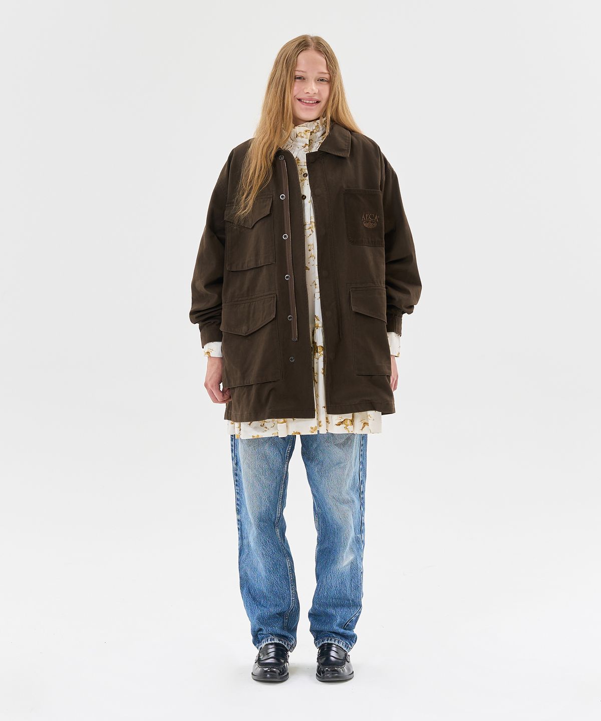 에이카화이트(AECA) AECA 2TONE WASHED FIELD JACKET-BROWN