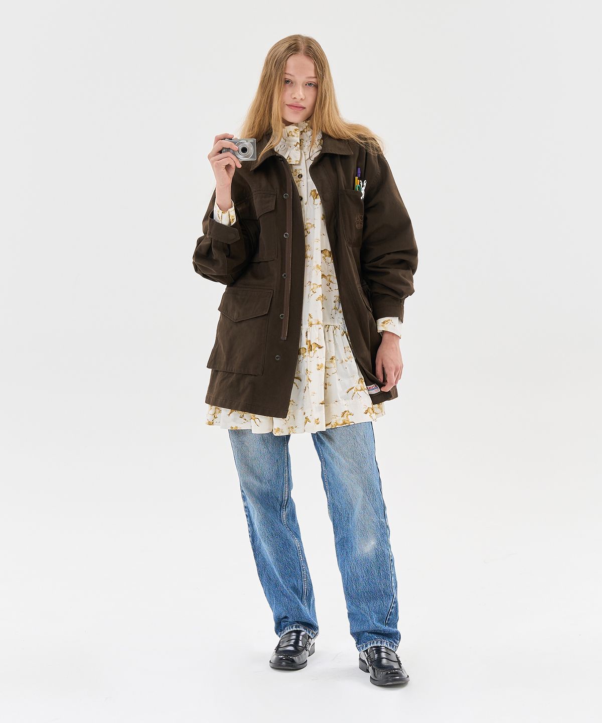 에이카화이트(AECA) AECA 2TONE WASHED FIELD JACKET-BROWN
