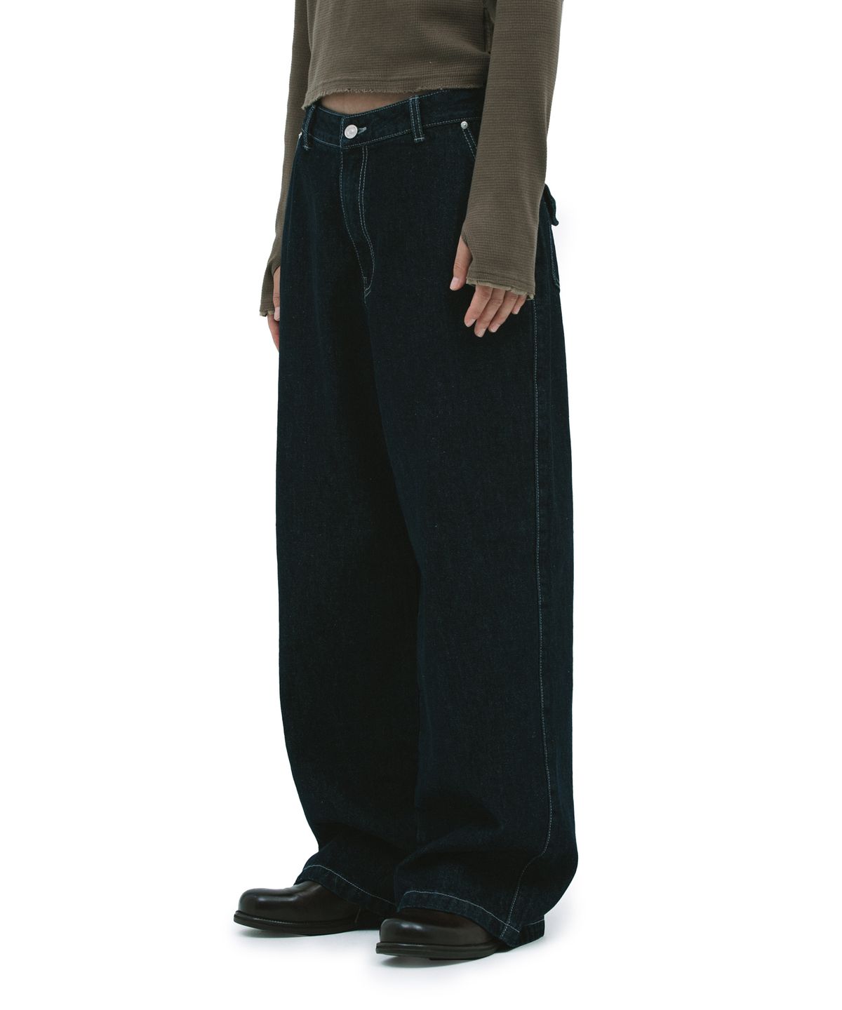 데프가먼츠(DEFGARMENTS) INDIGO BUCKLE PANTS [INDIGO]