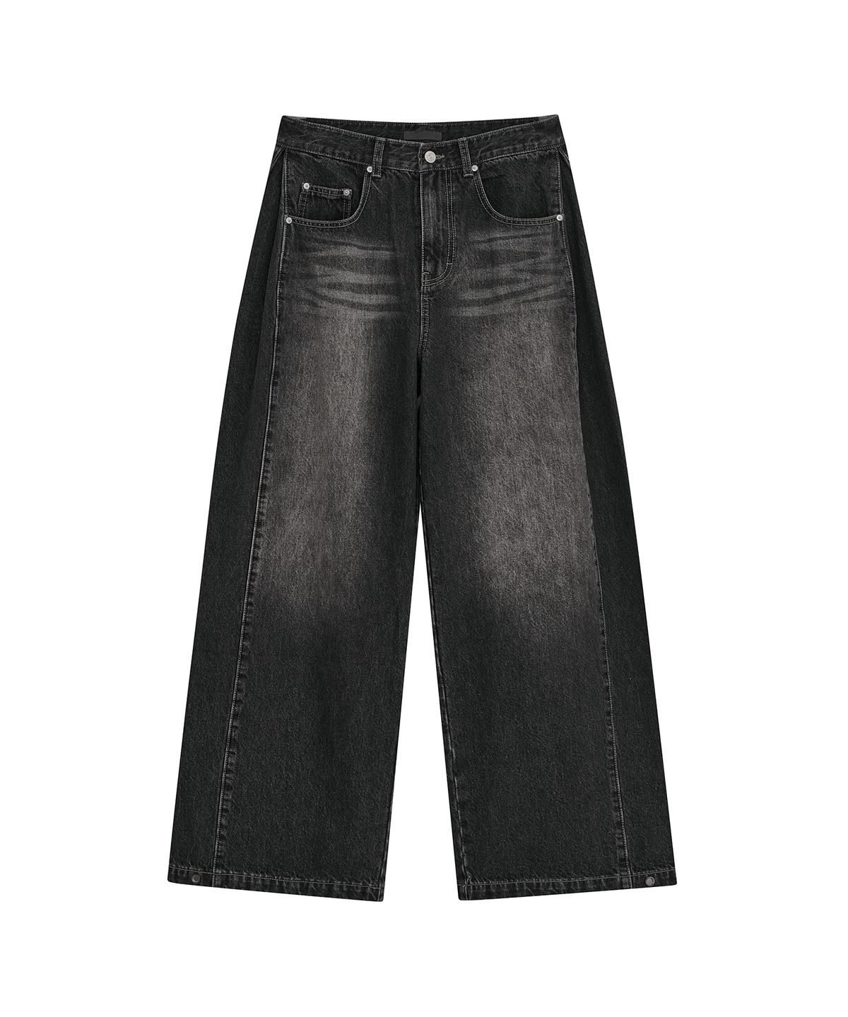 데프가먼츠(DEFGARMENTS) CAT BLUSH WIDE PANTS [BLACK DENIM]
