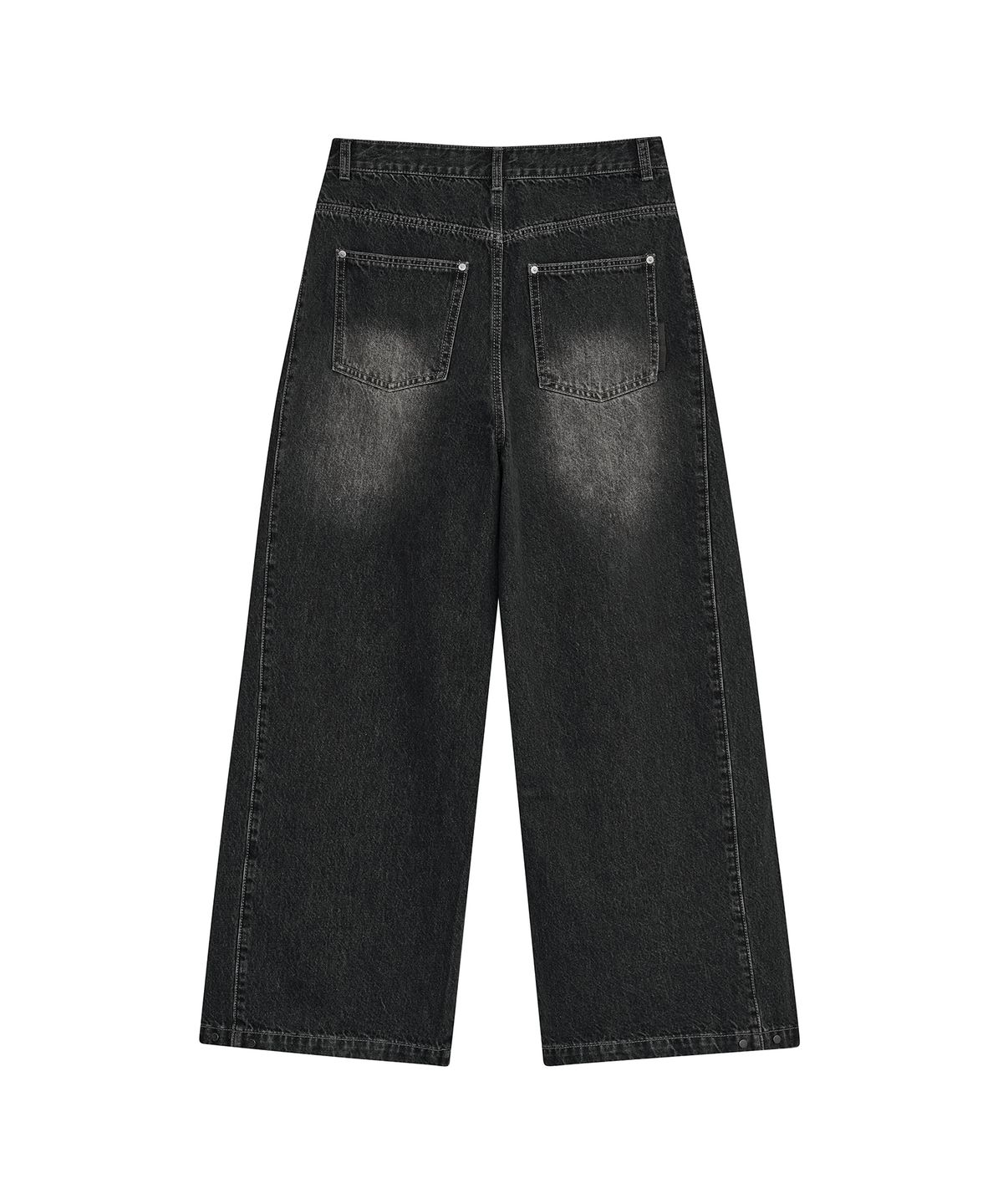 데프가먼츠(DEFGARMENTS) CAT BLUSH WIDE PANTS [BLACK DENIM]