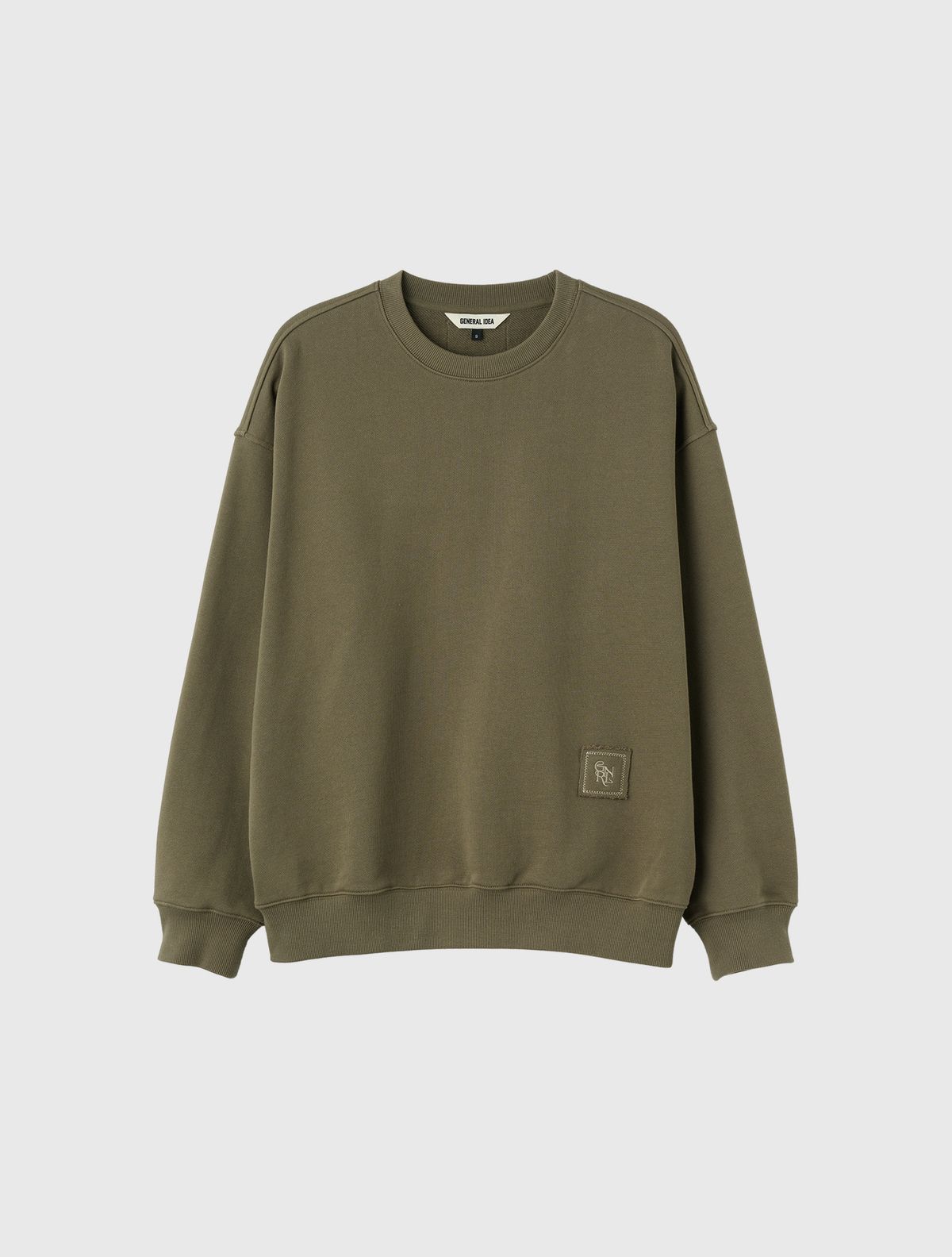 제너럴아이디어(GENERALIDEA) UNISEX 코튼 로고 루즈핏 맨투맨 [KHAKI] / SBE3U51003