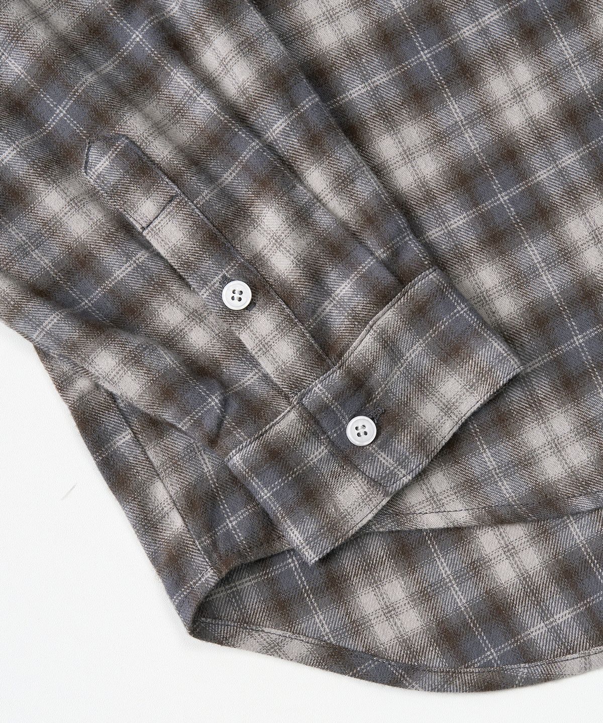 토피(TOFFEE) 옴브레 체크 셔츠 (GREYISH BLUE)