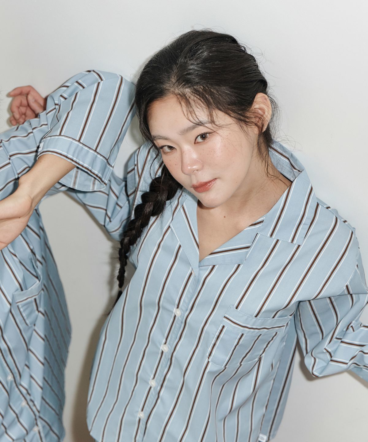 오프아워(OFFHOUR) 모카베일 긴팔 잠옷 세트