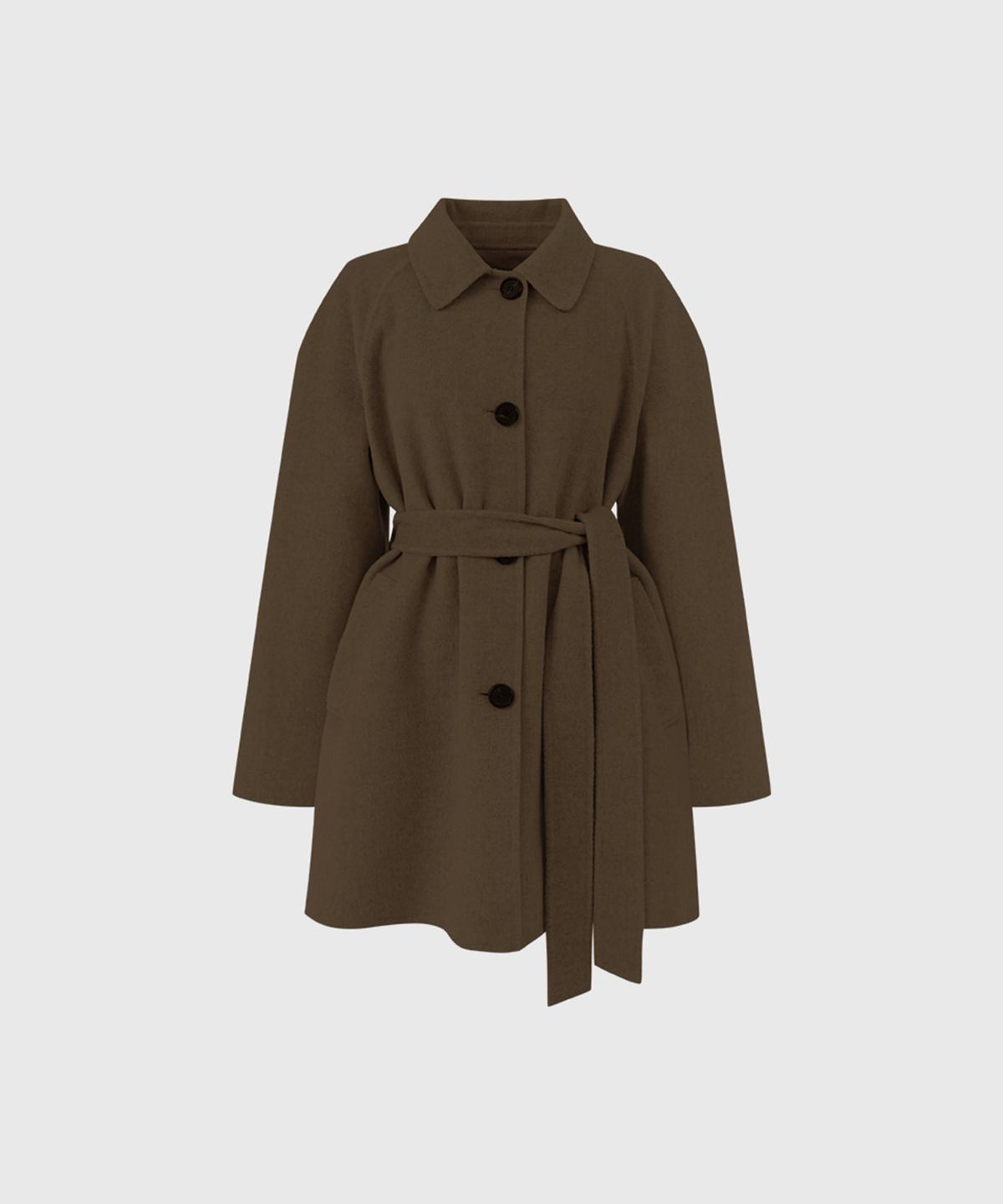 룩캐스트(LOOKAST) 리앤 울 핸드메이드 하프 코트_브라운 / LEANNE WOOL HANDMADE HALF COAT_BROWN
