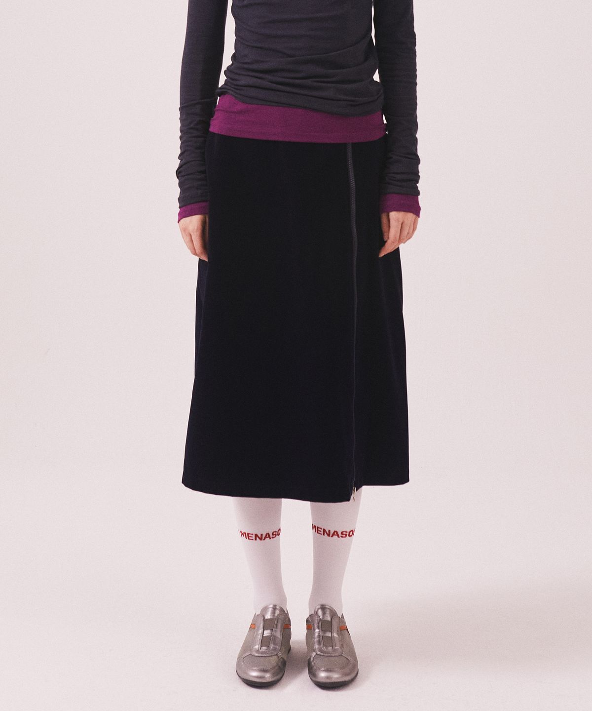 미나수(MENASOO) Menasoo Made Corduroy Two Way Long Skirt_Navy