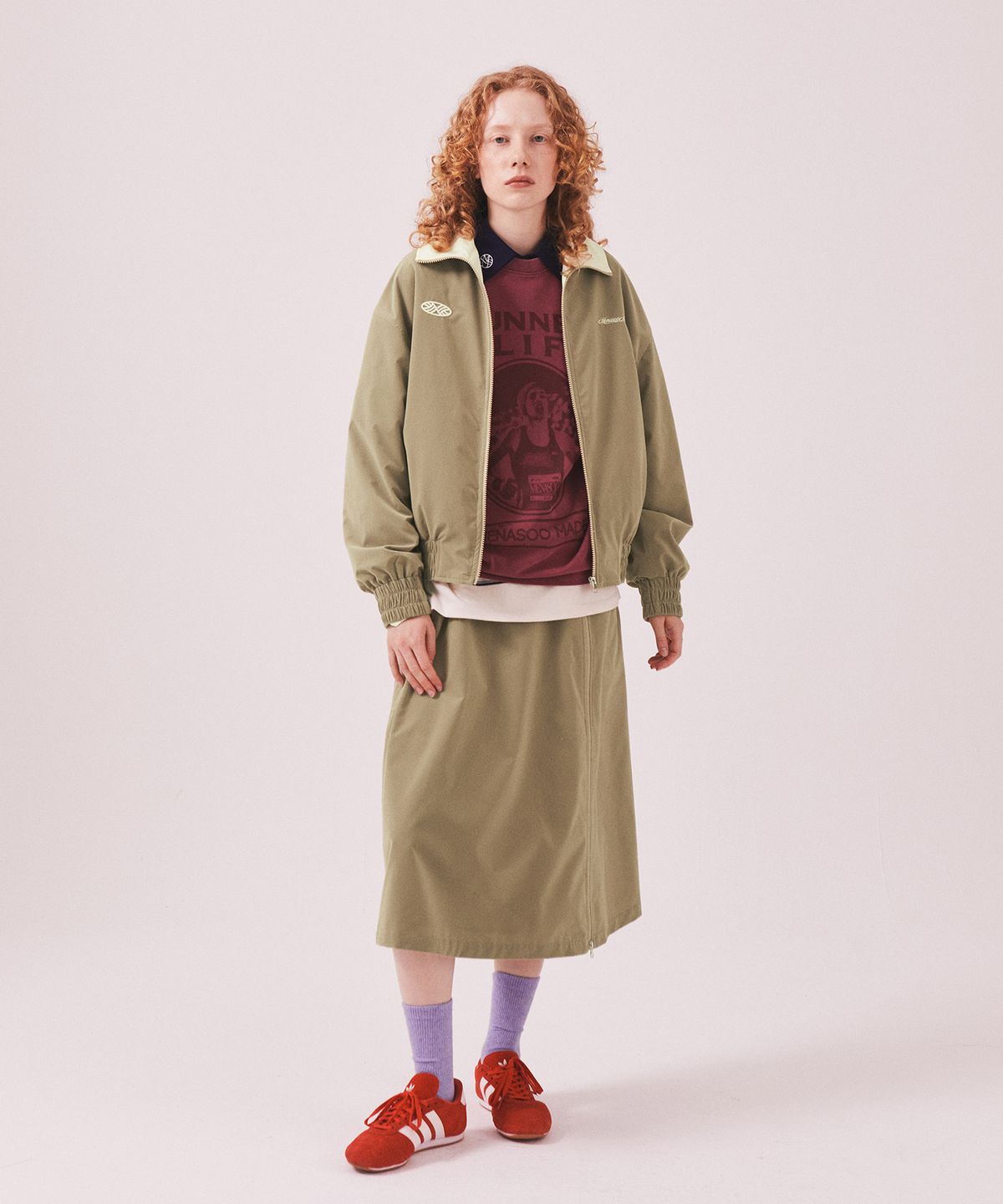 미나수(MENASOO) Menasoo Made Corduroy Two Way Long Skirt_Beige