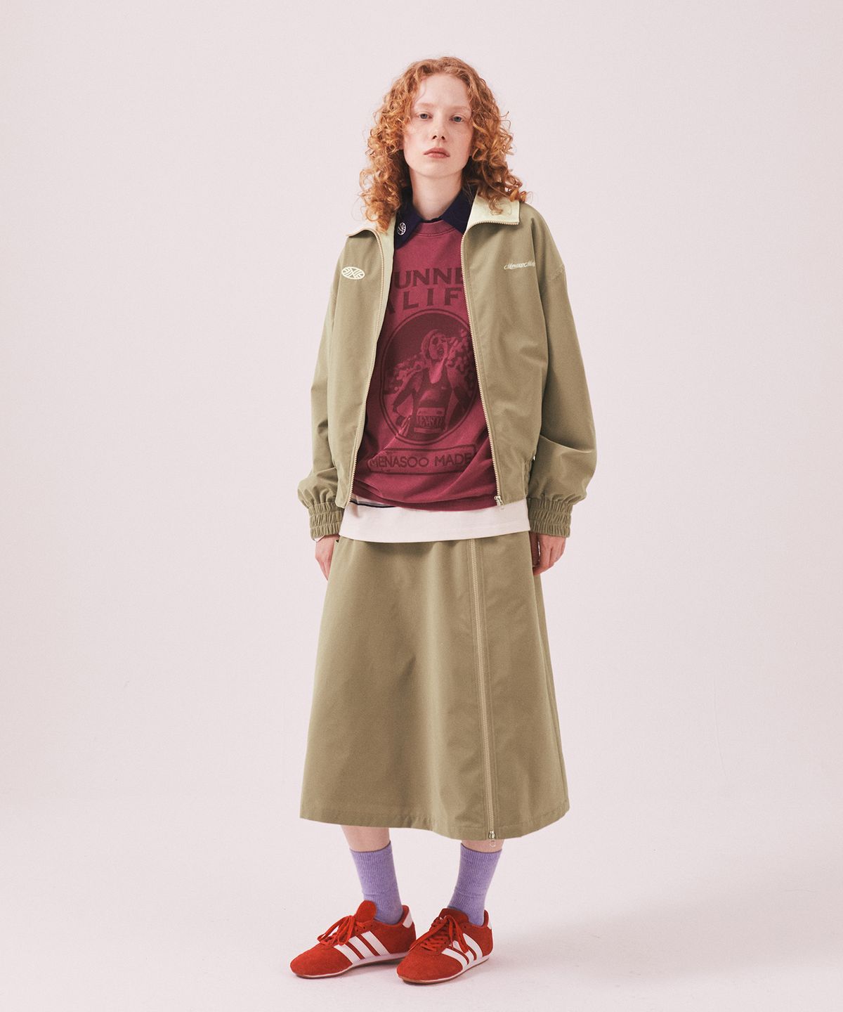 미나수(MENASOO) Menasoo Made Corduroy Two Way Long Skirt_Beige