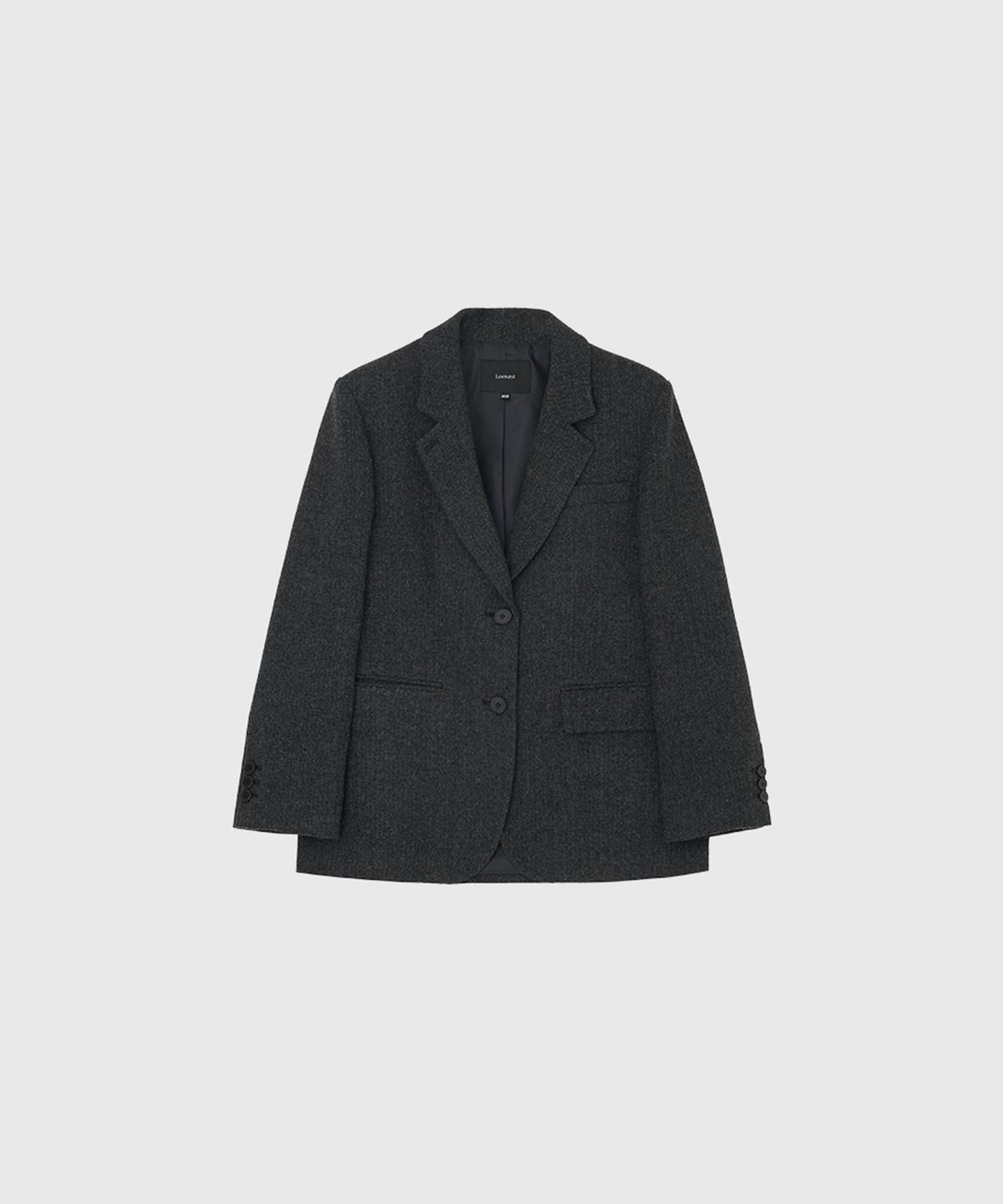 룩캐스트(LOOKAST) 소이 울 싱글 자켓_차콜 헤링본 / SOY WOOL SINGLE JACKET_CHARCOAL HERRINGBONE