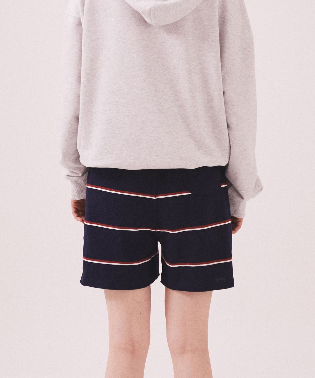 미나수(MENASOO) MNS Striped Cotton Half Pants_Navy