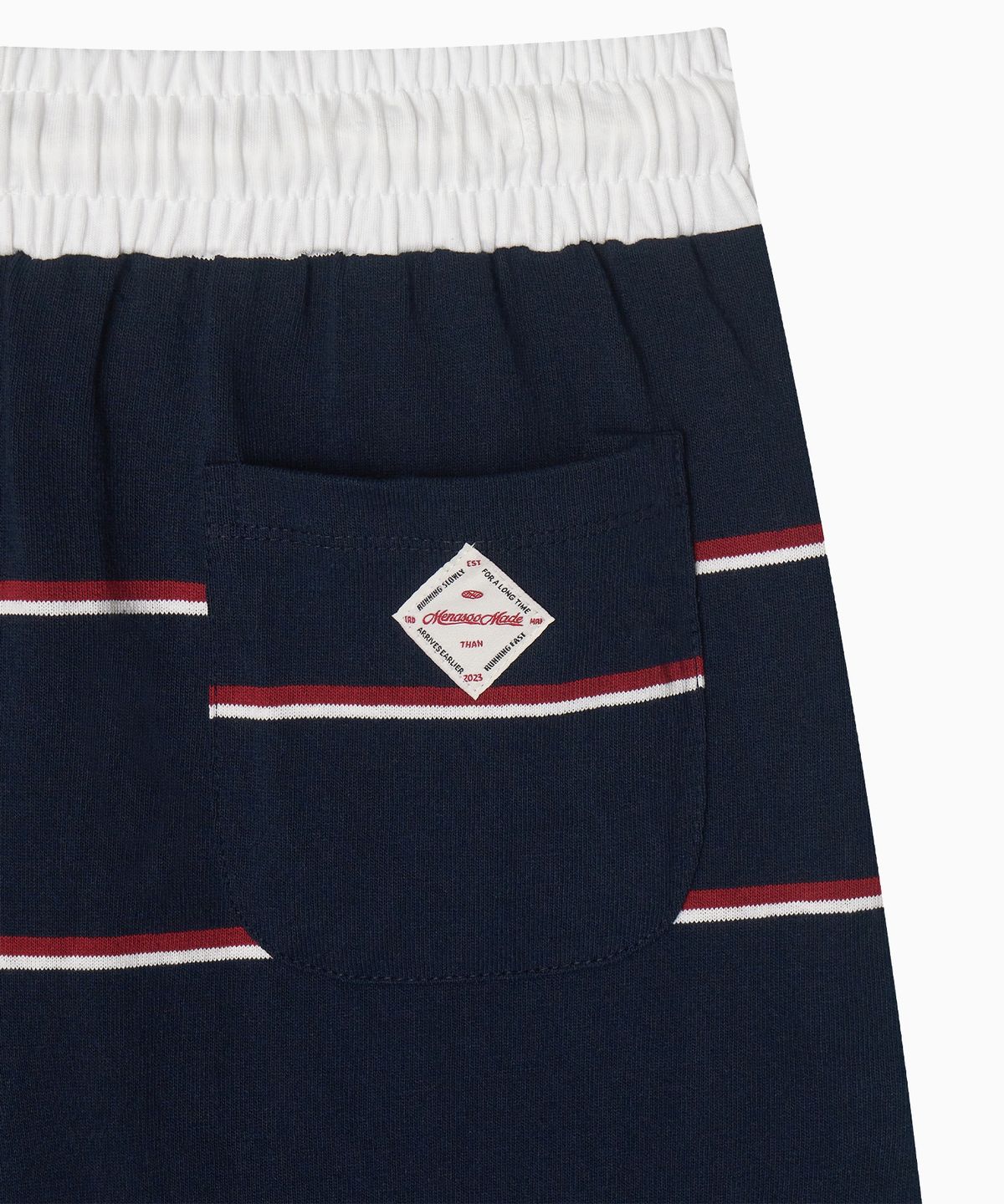 미나수(MENASOO) MNS Striped Cotton Half Pants_Navy