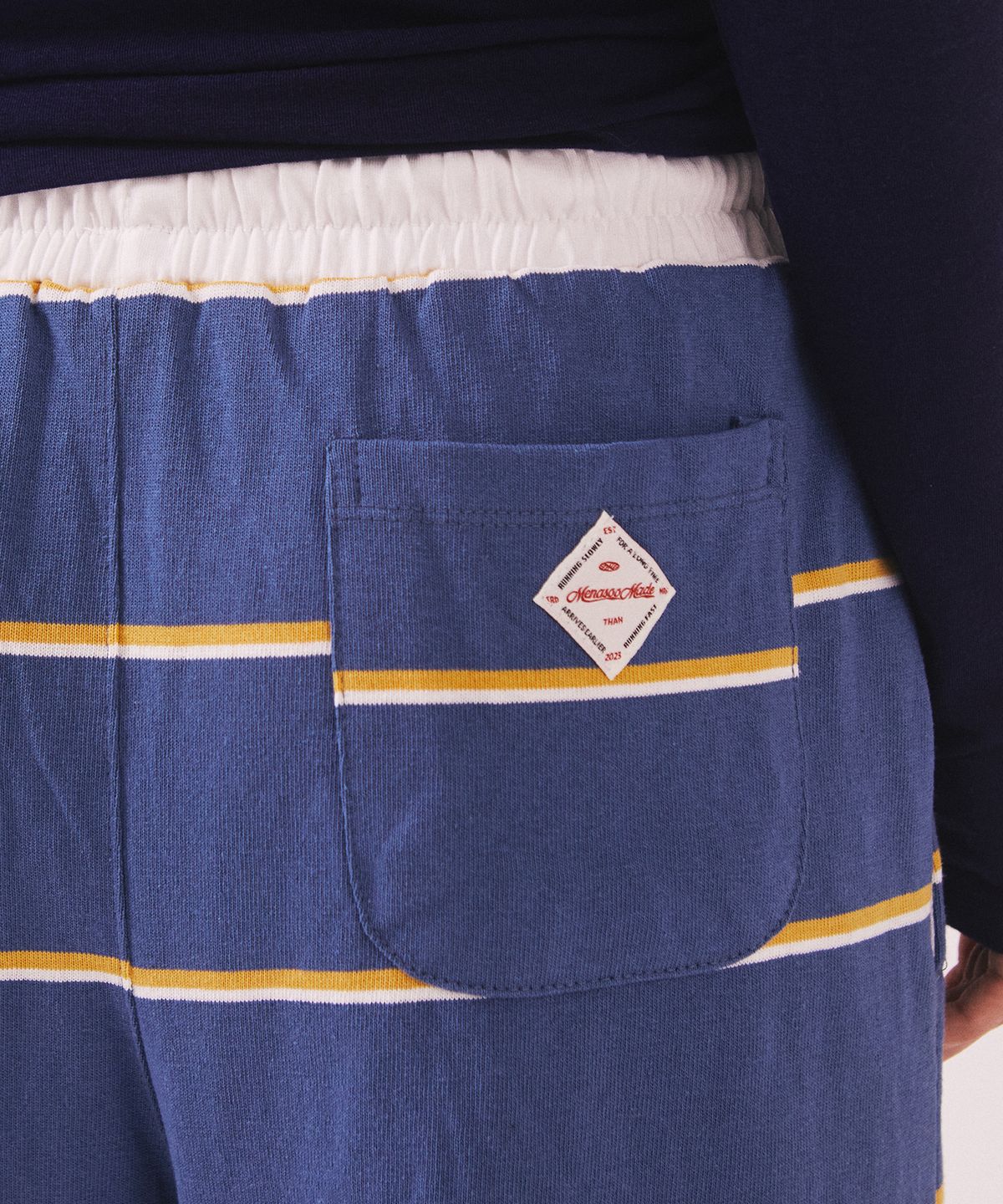 미나수(MENASOO) MNS Striped Cotton Half Pants_Blue