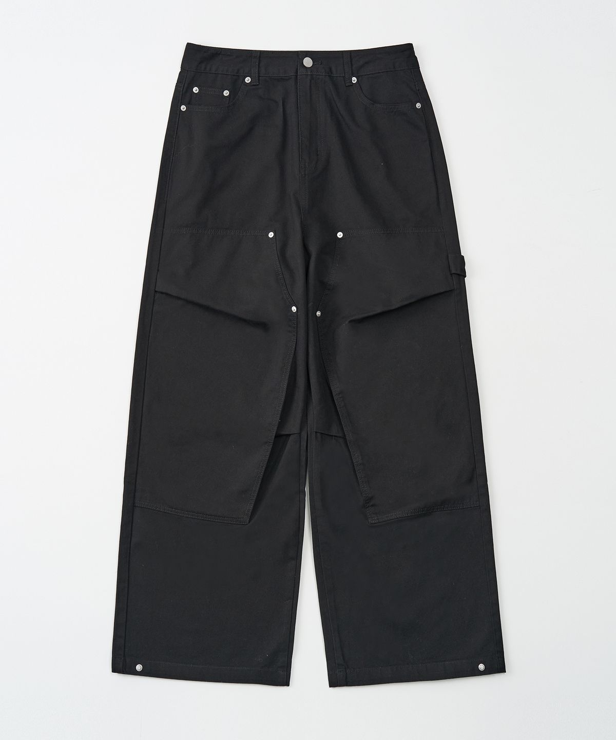 토피(TOFFEE) 더블니 턱 와이드 팬츠 (BLACK)