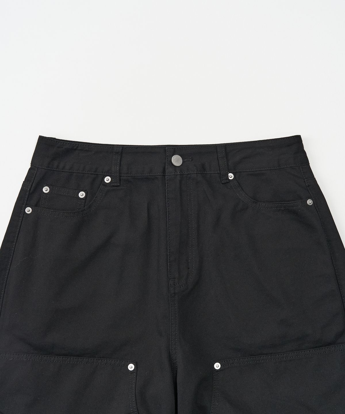 토피(TOFFEE) 더블니 턱 와이드 팬츠 (BLACK)