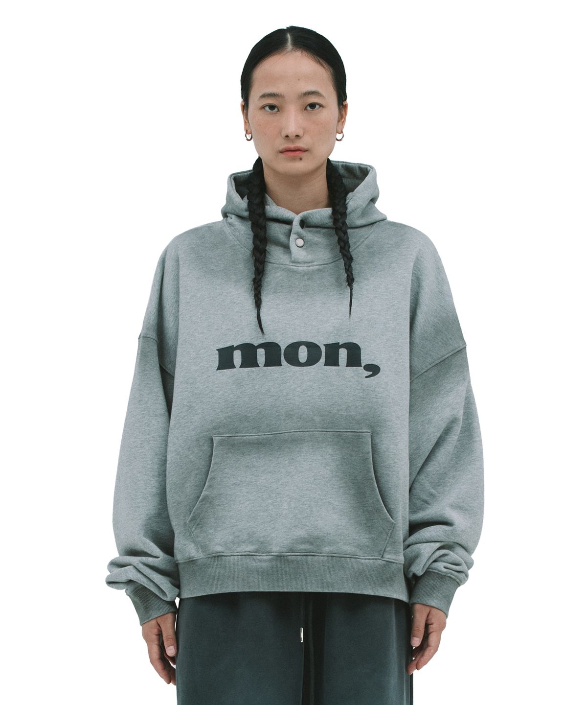 데프가먼츠(DEFGARMENTS) DAY HOODED SWEATSHIRTS [MELANGE GRAY]