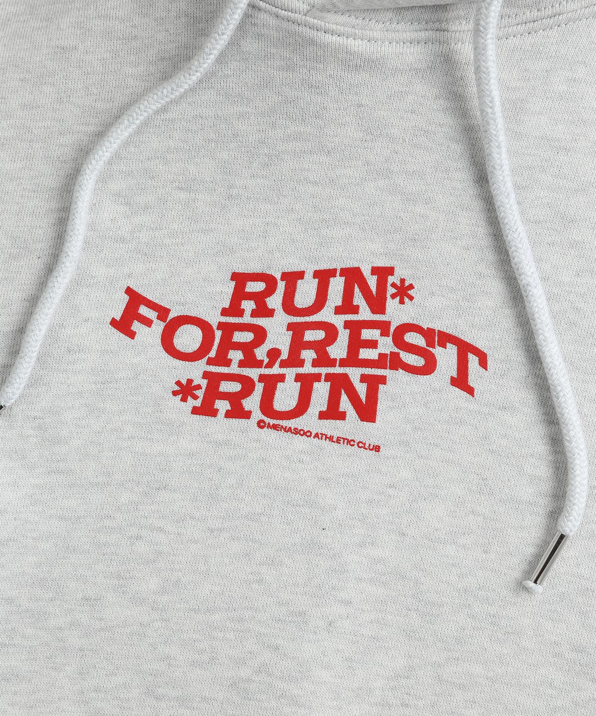 미나수(MENASOO) For Rest Run Basic Hoodie_White Melange