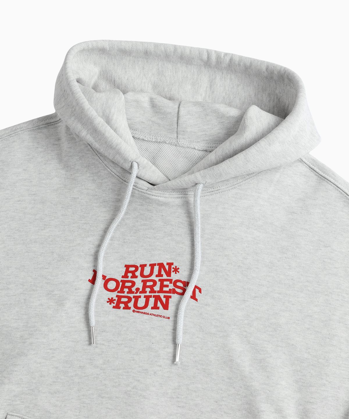 미나수(MENASOO) For Rest Run Basic Hoodie_White Melange