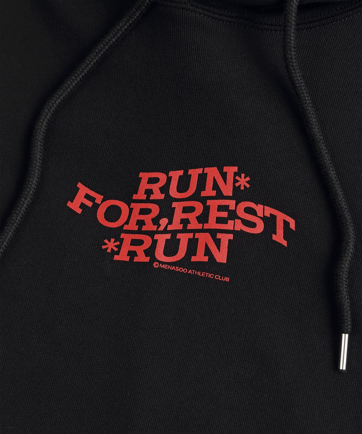 미나수(MENASOO) For Rest Run Basic Hoodie_Black