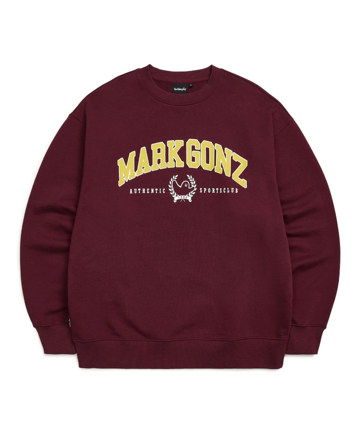 마크곤잘레스(MARK GONZALES) 캠퍼스 그래픽 스웨트셔츠 - BURGUNDY