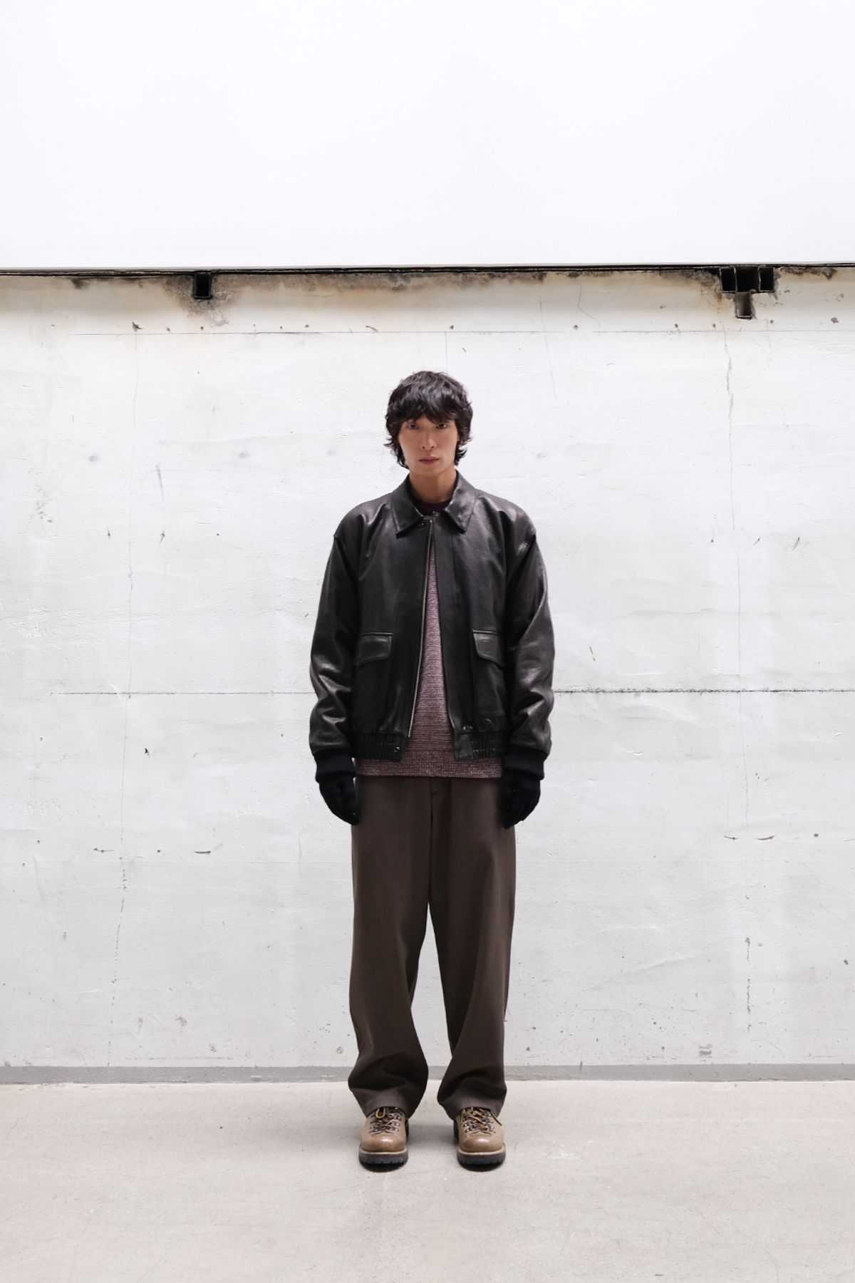 홀리선(HORLISUN) Maverick A-2 Leather Jacket Black