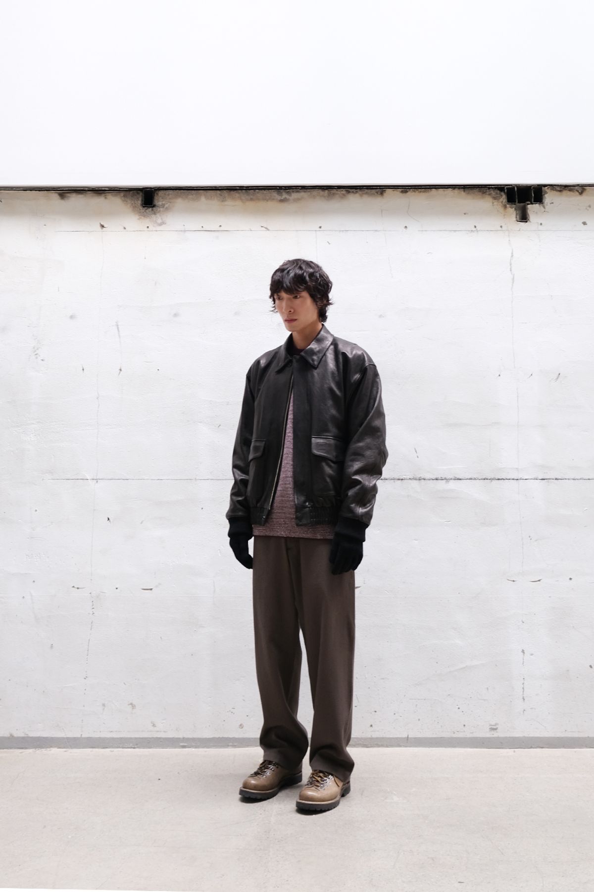 홀리선(HORLISUN) Maverick A-2 Leather Jacket Black
