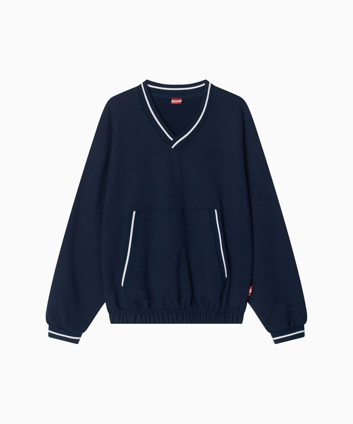 미나수(MENASOO) MNS Hard Cotton Vneck Sweatshirt_Navy