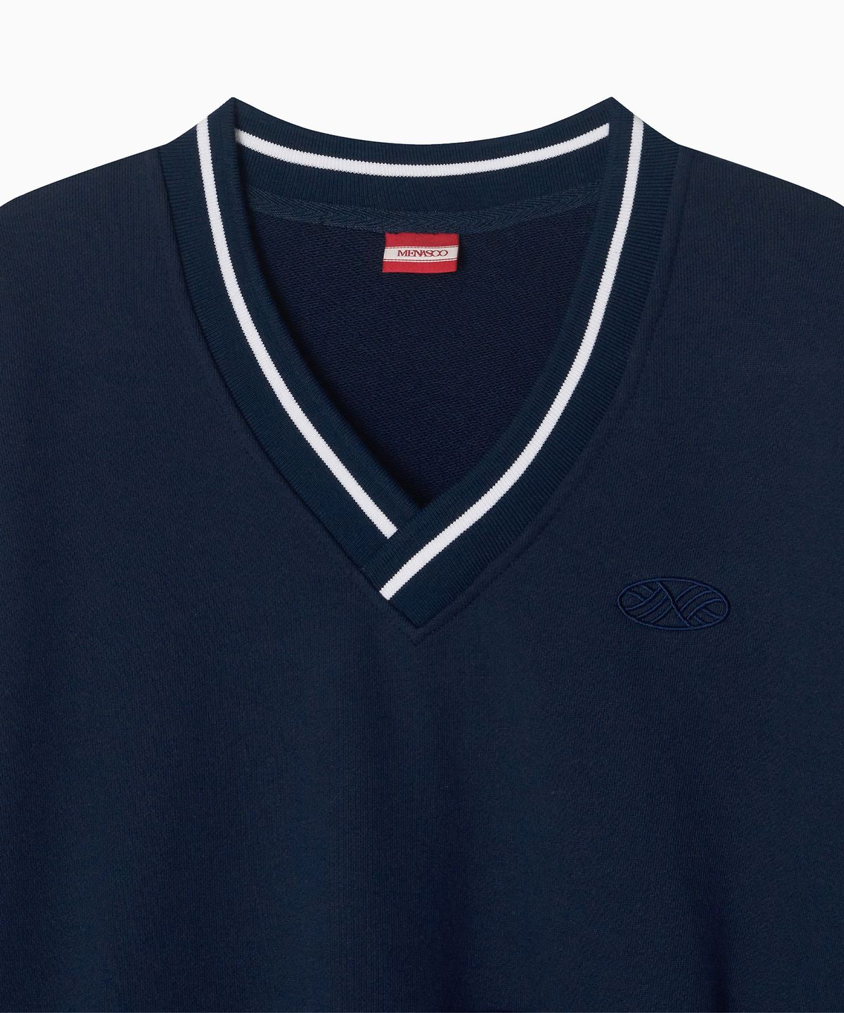 미나수(MENASOO) MNS Hard Cotton Vneck Sweatshirt_Navy