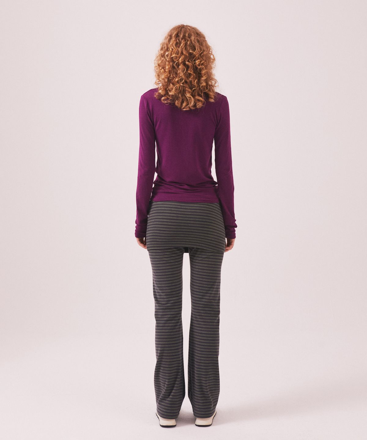 미나수(MENASOO) MNS Soft Fitted Long T Shirt_Purple