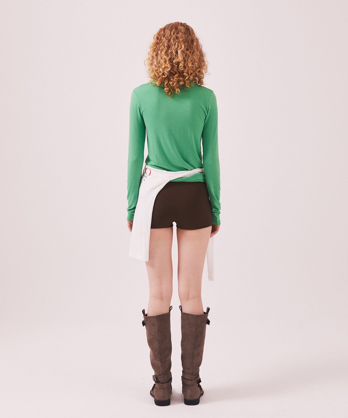 미나수(MENASOO) MNS Soft Fitted Long T Shirt_Green