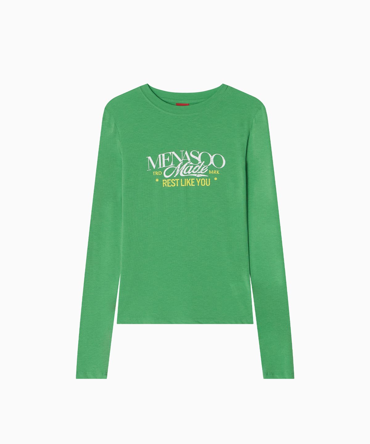 미나수(MENASOO) MNS Soft Fitted Long T Shirt_Green
