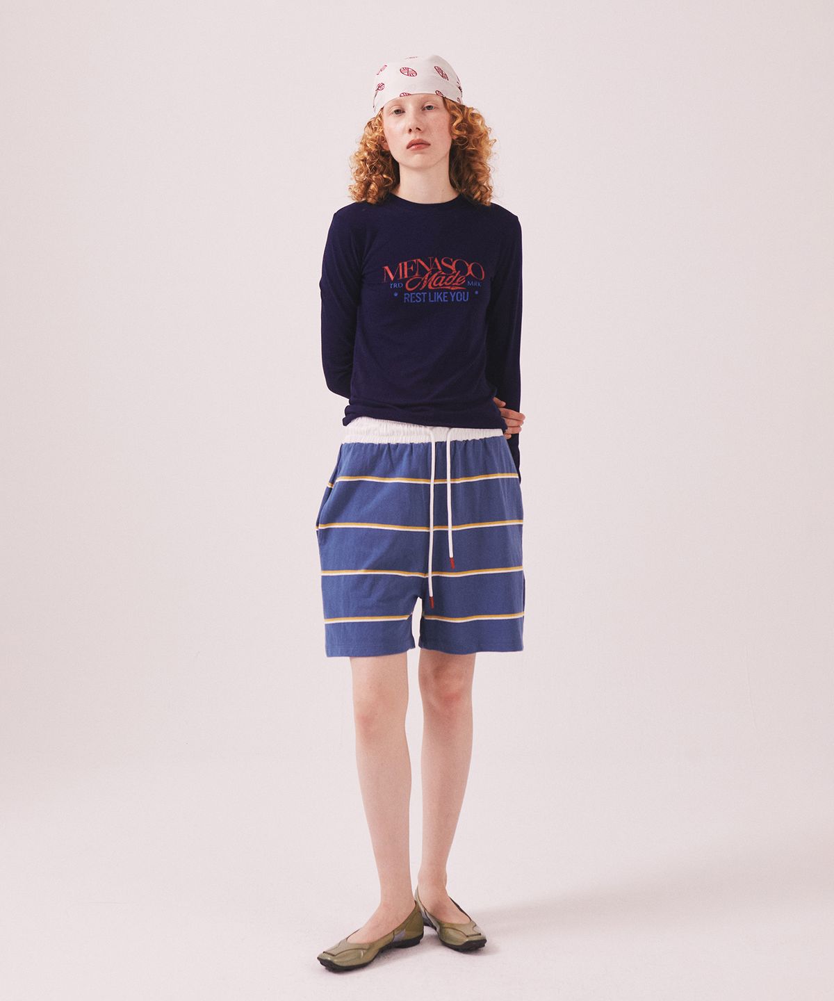 미나수(MENASOO) MNS Soft Fitted Long T Shirt_Navy