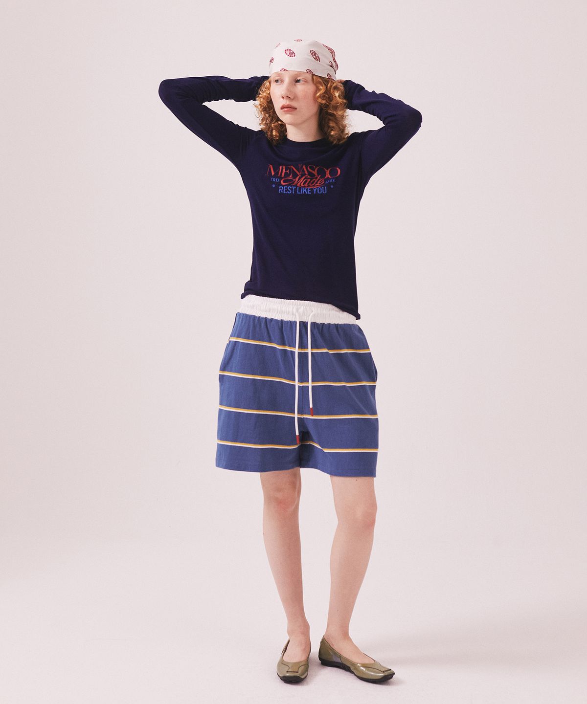미나수(MENASOO) MNS Soft Fitted Long T Shirt_Navy