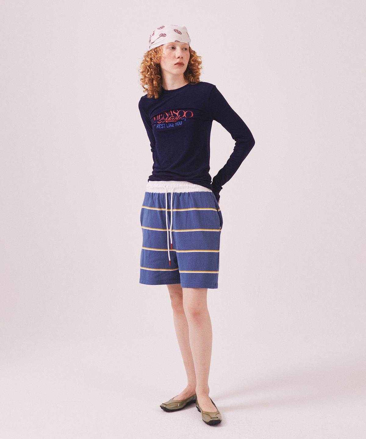 미나수(MENASOO) MNS Soft Fitted Long T Shirt_Navy