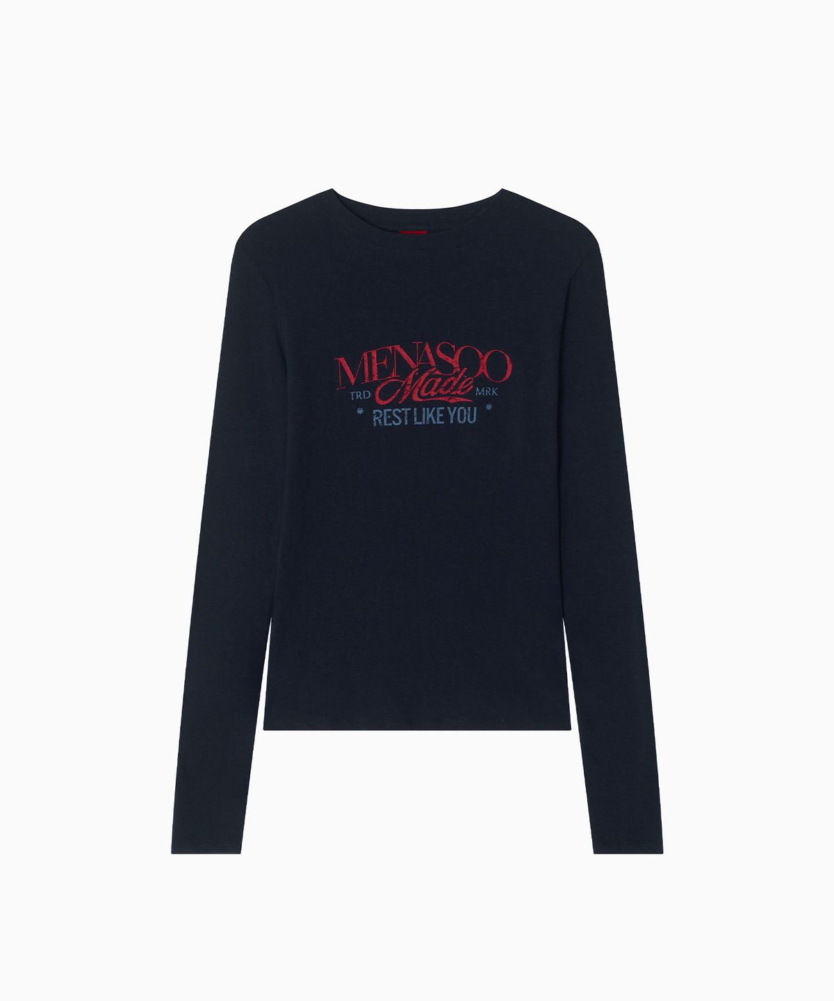 미나수(MENASOO) MNS Soft Fitted Long T Shirt_Navy