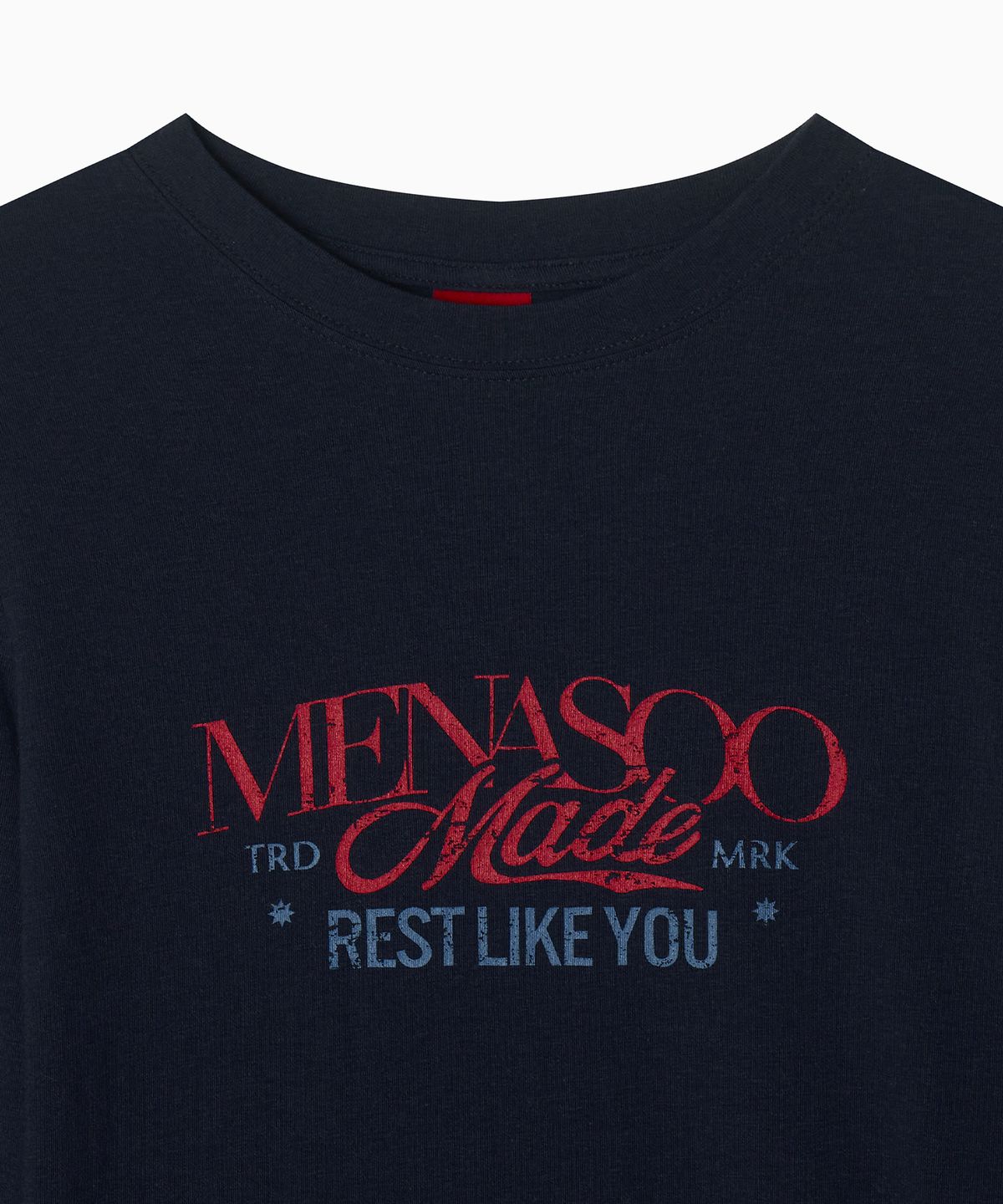 미나수(MENASOO) MNS Soft Fitted Long T Shirt_Navy