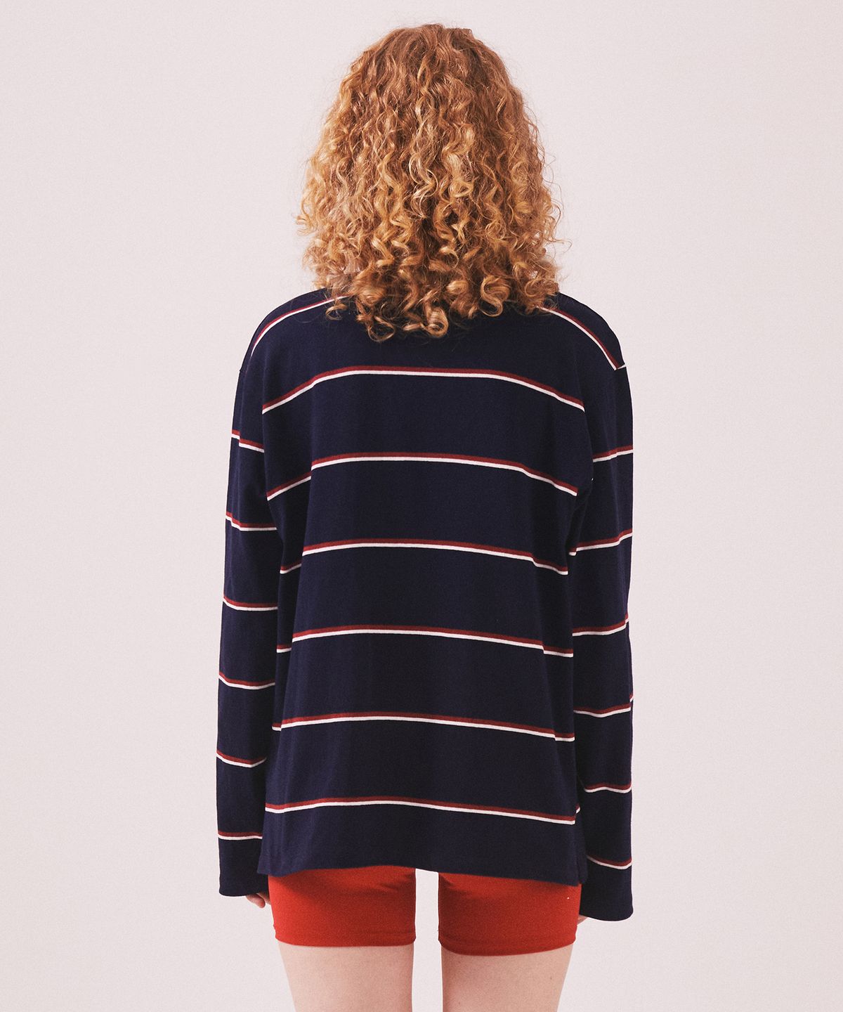 미나수(MENASOO) MNS Striped Cotton Collar T Shirt_Navy